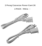 2 Prong Power Extension Cord 3FT/1 Meter, Polarized Plug Short Flexible Power Cable, US Male/Fema...
