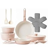 Redchef 16pcs Ceramic Pots and Pans Set Non Stick, Nonstick Kitchen Cookware Set with Detachable ...