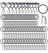ZAVOOS 100 Pieces Metal Drapery Curtain Rings, Curtain Hanging Rings with 100 Pin Hooks, Eyelets,...