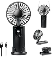 YIYEDWQ Portable Travel Fan, Ultra Quiet Foldable Handheld Rechargeable Small Fan, Long Standby, ...