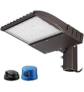 LEONLITE 150W LED Parking Lot Light, Adjustable Arm Mount, UL &amp; DLC Listed, Dusk to Dawn Shoebox ...