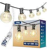 VIPAR Outdoor String Lights, 30FT 13 G40 Bulbs Patio Lights Outdoor Waterproof, Shatterproof Vint...