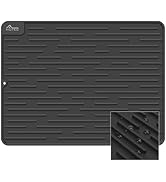 Hotec Large Heat-Resistant Silicone Dish Drying Mat - Versatile Kitchen Counter Protector, Easy t...