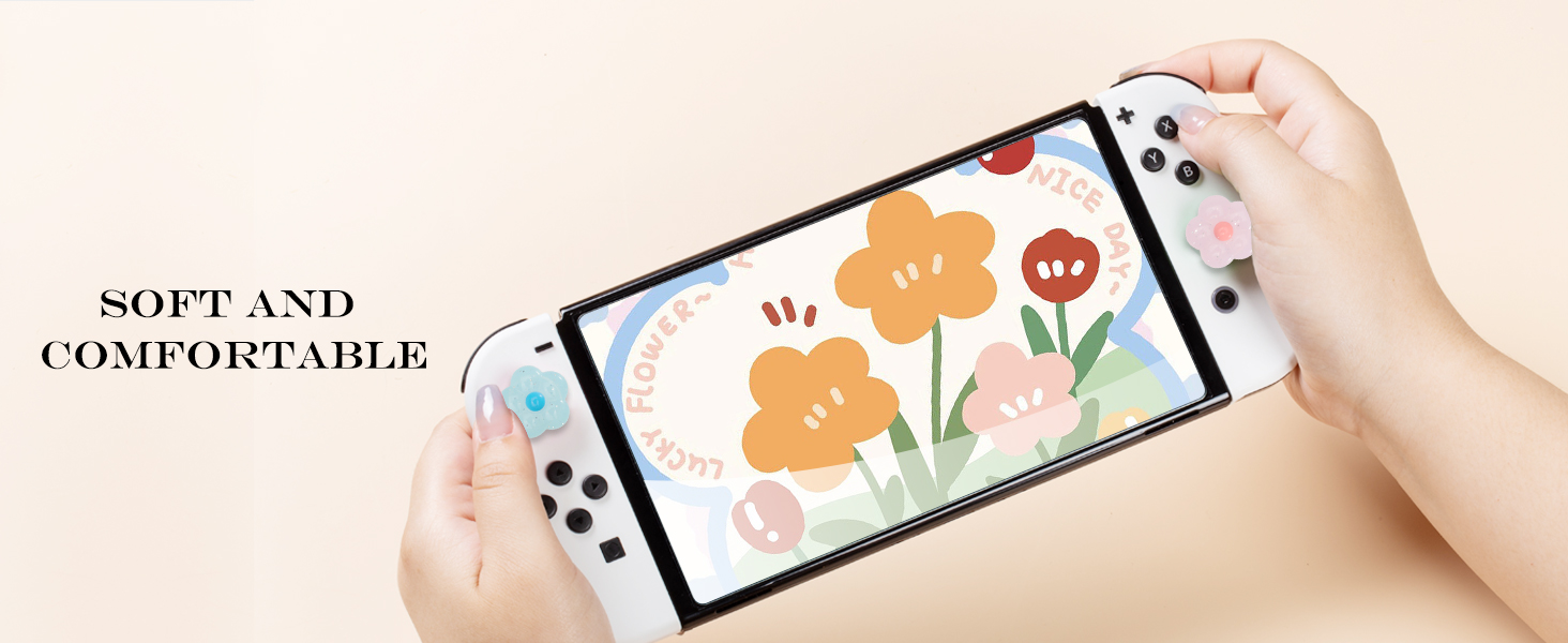Switch Joycon Thumb Grip Caps, Cute Ball Joystick Cover, Analog Stick Grips Button Covers