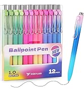WY WENYUAN Cute Pens, Pastel Ballpoint Pens Bulk, Fine Point Smooth Writing Pens, Colorful Best G...