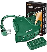 BESTTEN Outdoor Indoor Remote Control Outlet, Wireless Electrical Outlet Switch with 6-Inch Heavy...