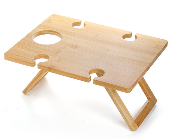 portable picnic table Crafted from bamboo with a smooth, polished surface