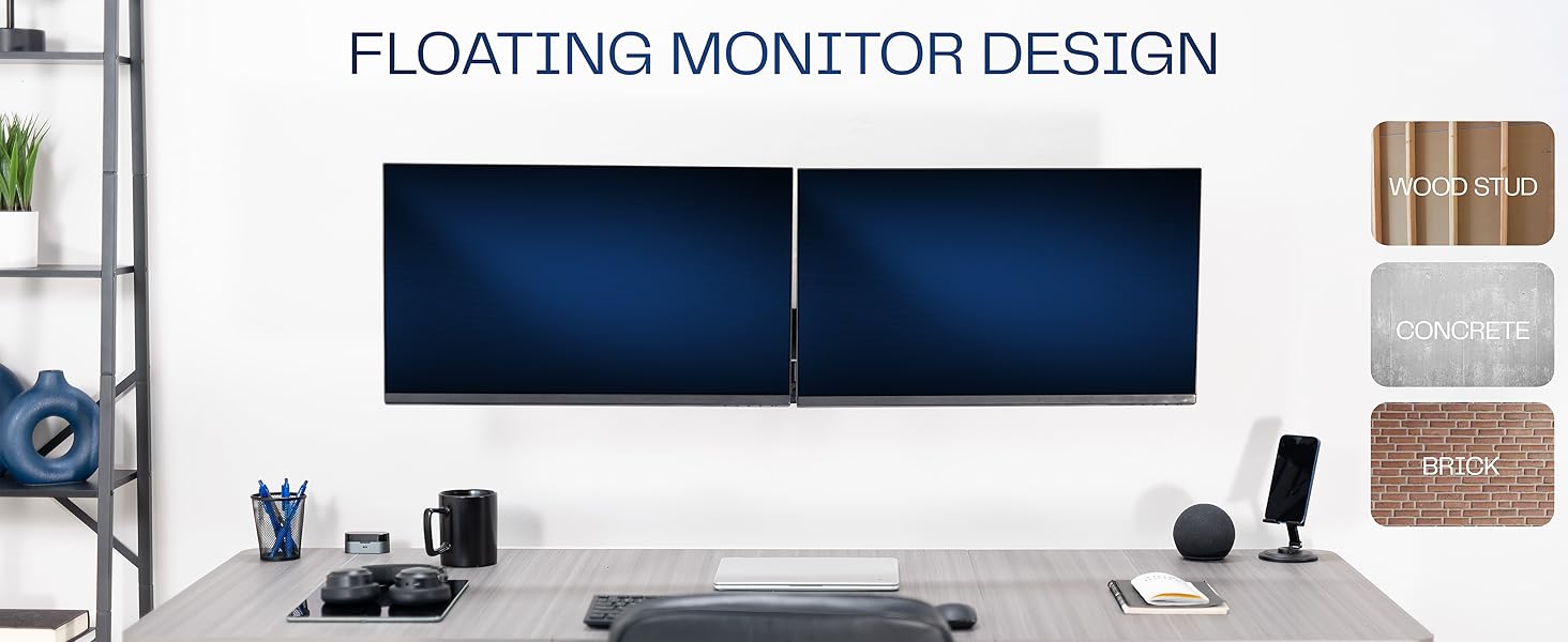 Pneumatic Arm Single Monitor Wall Mount