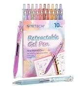 Writech Retractable Gel Pens Quick Dry Ink Pens Fine Point 0.5mm Multicolor For Journaling, Drawi...