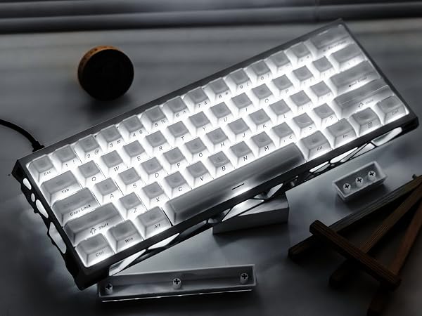 Womier White Jelly Keycaps 3.0, Keycaps for Mechanical Keyboard