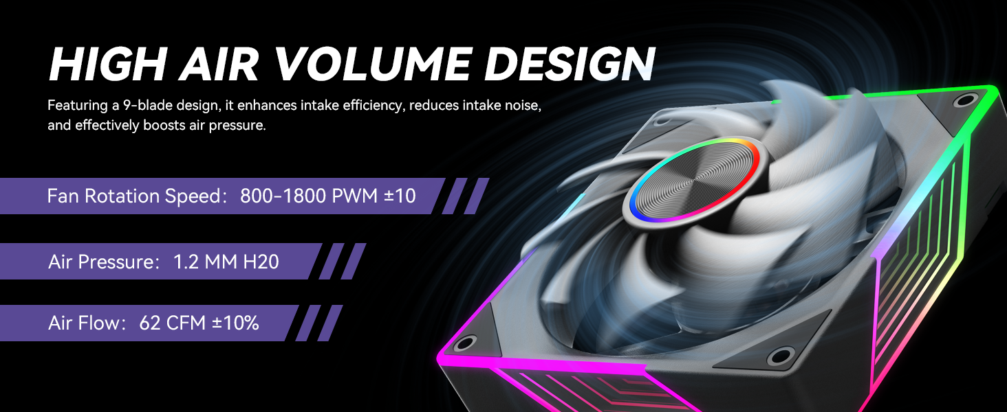 argb case fan with balck frame and infinite mirror