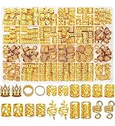 Lucomb 220 Pcs Gold Hair Jewelry for Braids, Loc Jewelry for Hair Dreadlock, Hair Charms for Wome...
