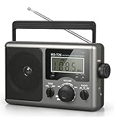Greadio Portable Shortwave Radio,AM FM Transistor Radio with Best Reception,LCD Display,Time Sett...