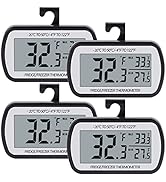 AEVETE Refrigerator Thermometer Digital Fridge Freezer Thermometer with Magnetic Back Large LCD, ...