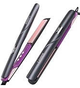 LANDOT Flat Iron Hair Straightener: Ceramic Ionic Straightener for Frizz-Free Shine - Adjustable ...