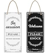 Anobell In Session Door Sign for Therapists – Double-Sided Do Not Disturb Door Hanger, 10x4 Inch ...