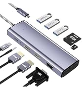 Docking Station Dual Monitor, USB C to Dual HDMI Adapter, Laptop Docking Station, USB C Docking S...