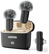 Wireless Lavalier Microphone for iPhone iPad Android with Charging Case,Lapel Mic with Noise Redu...