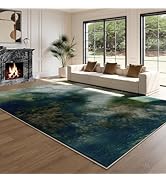 ST. BRIDGE Washable 5x7 Blue Area Rug for Living Room Bedroom, Soft Low Pile Non-Slip Stain Resis...
