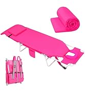 3 in 1 Women Comfort Backpack Tanning Beach Chair with Face Hole &amp; Cushion | Portable Folding Lou...