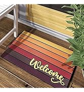 Bulijojo Sunset Orange Entrance Door Mat Large 17 x 30 Inch Entry Way Doormat Front Door Rug Outd...