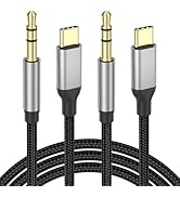 USB C to Aux Cable 3.3ft, 2Pack Type C to 3.5mm Audio Cable Braided USBC AUX Cord for iPhone 16 1...