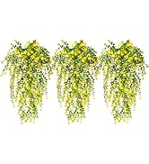 RECUTMS Outdoor Fake Hanging Plants,Hanging Plant Vine with Lights,Faux Eucalyptus Leafs Greenery...