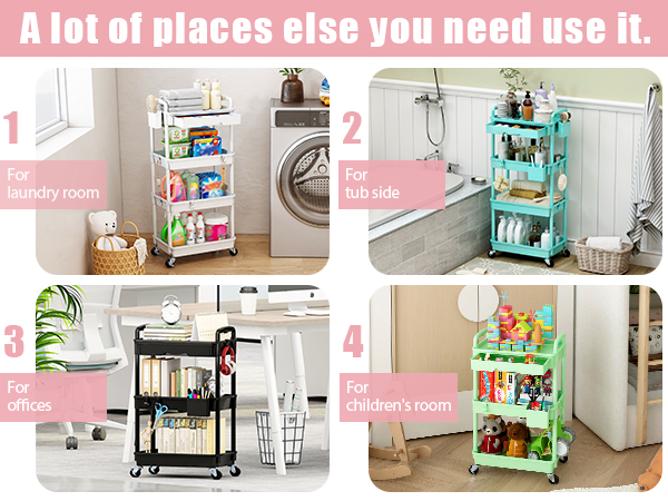 laundry cart with wheels is also suitable for bathroom, offices, and children&amp;#39;s rooms.