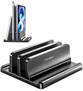 Vaydeer Vertical Laptop Stand for Desk, Dual Slots Plastic Laptop Holder with Space Saving 4-in-1...
