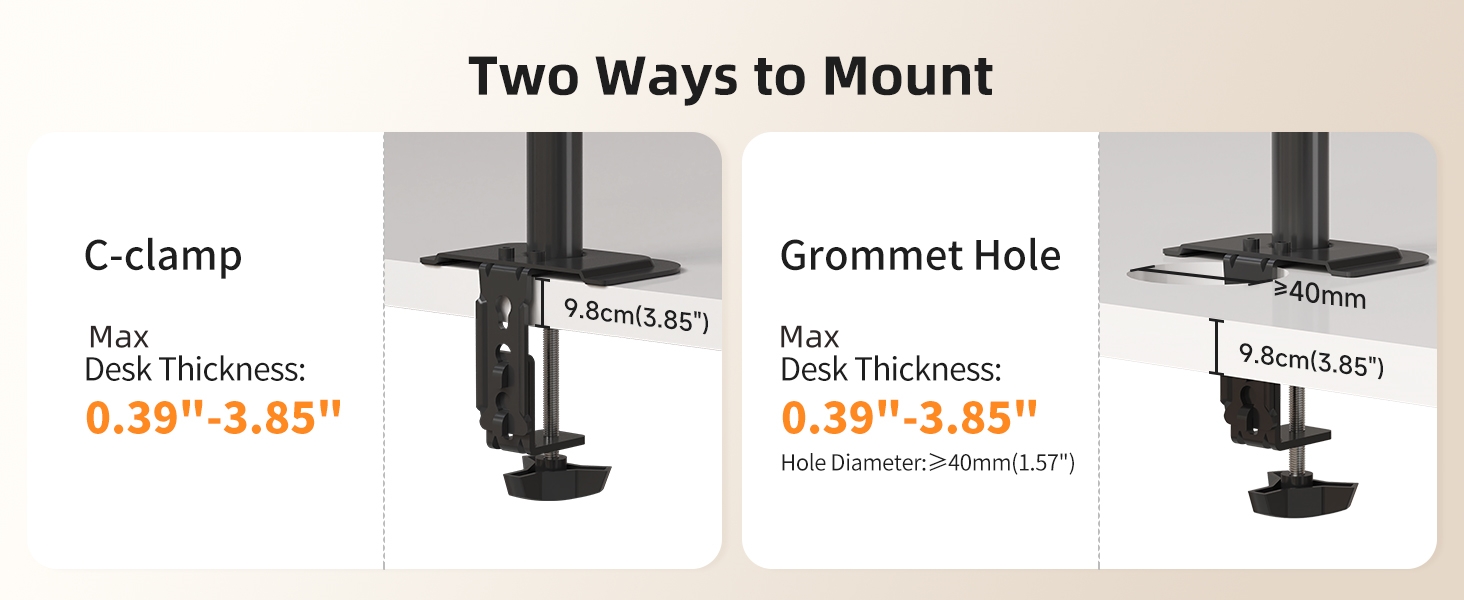 Single Laptop Notebook Desk Mount