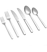 24 Piece Silverware Set with Steak Knives Service for 4, Stainless Steel Flatware Set Mirror Poli...