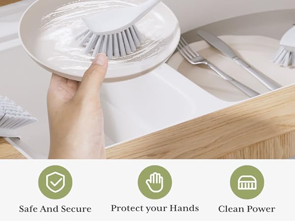 dish brush with handle