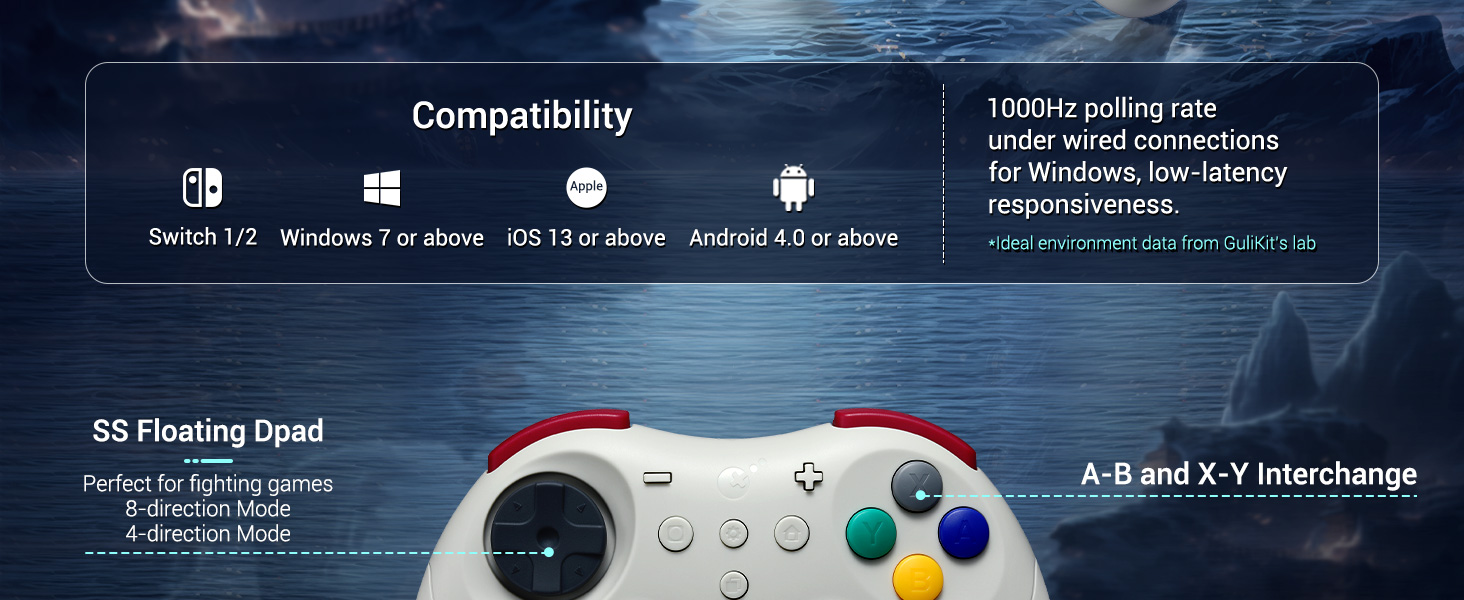 GuliKit Elves 2 Pro Controller for Switch/Switch 2,Windows, iOS, Android, Hall Effect Joysticks