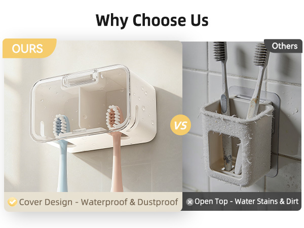 2 slot toothbrush holders wall mounted