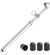 Dual Head Truck Tire Pressure Gauge Stainless Steel,10-150 PSI &amp; 100-1000 KPa Heavy Duty Air Pres...