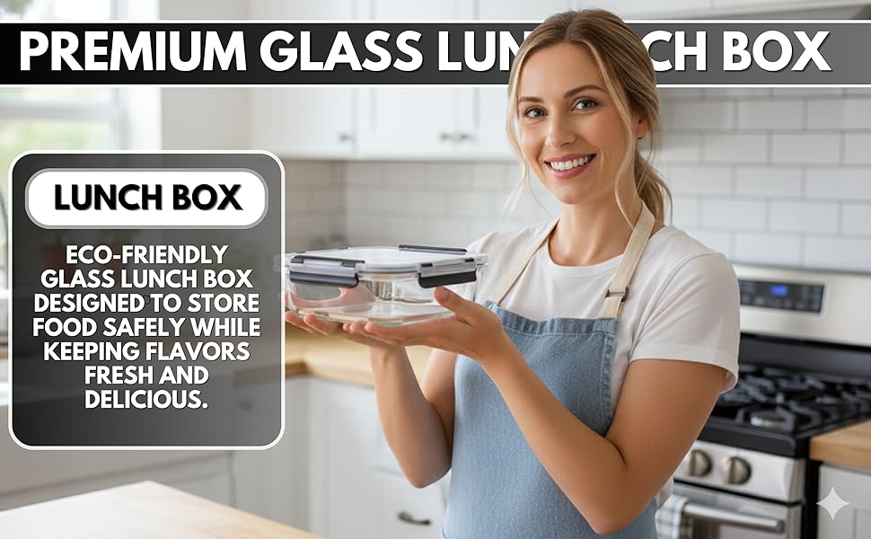 5-Pack Borosilicate Glass Food Containers 35oz, Meal Prep Containers