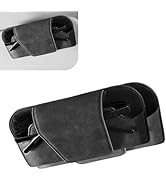 Foelony Car Visor Sunglass Holder, Suede Leather Visor Eyeglasses Holder with Clip, Interior Prot...