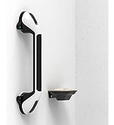 AquaChase 17in Suction Shower Grab Bar with Indicators, Tool-Free Installation, Balance Assist St...