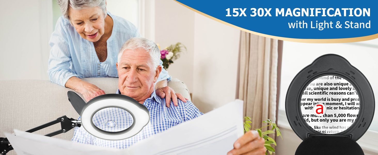 magnifying glass with light