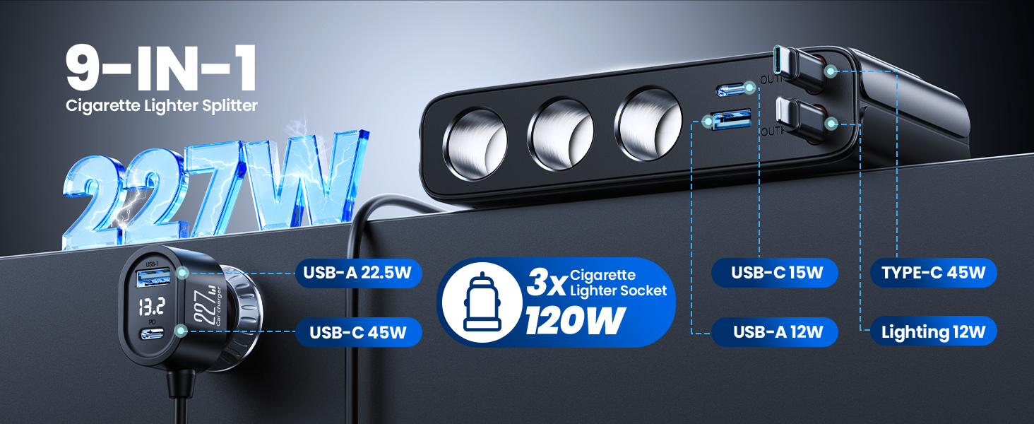 car usb charger multi port