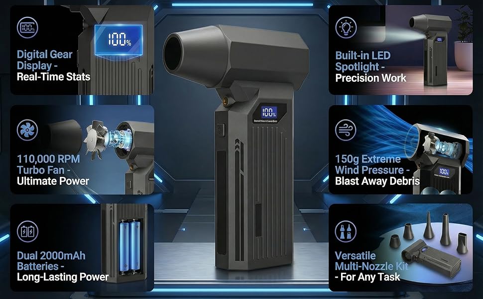 Cordless Compressed Air 3.0 Replacement Reusable for Electronics