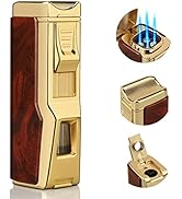 Kantion Torch Lighter, 4 Jet Flame Lighter Refillable Butane Lighter Windproof Lighter with Punch...