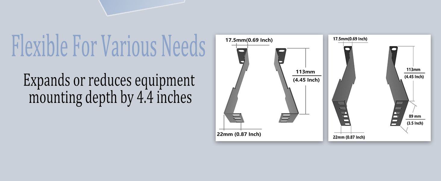 1U server rack depth extender