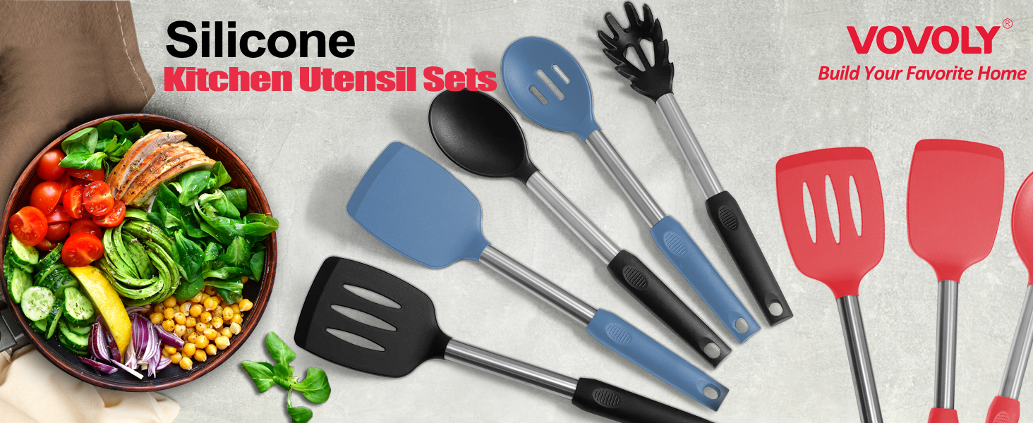 Silicone cooking utensil set