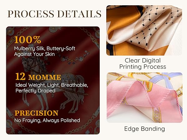 PoeticEHome mulberry silk scarf 21x21inch
