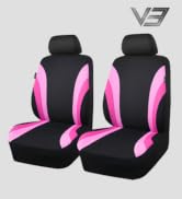 CAR PASS Line Rider Sporty Front Seat Covers,Pink Car Seat Covers Two Front Seats Only for Cute W...