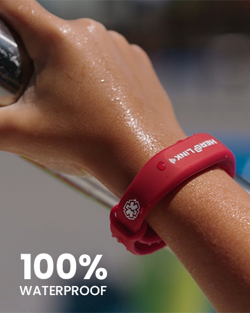 Child in Pool Wearing Hero Link Bracelet