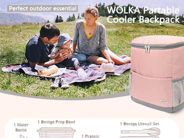 pink cooler backpack picnic