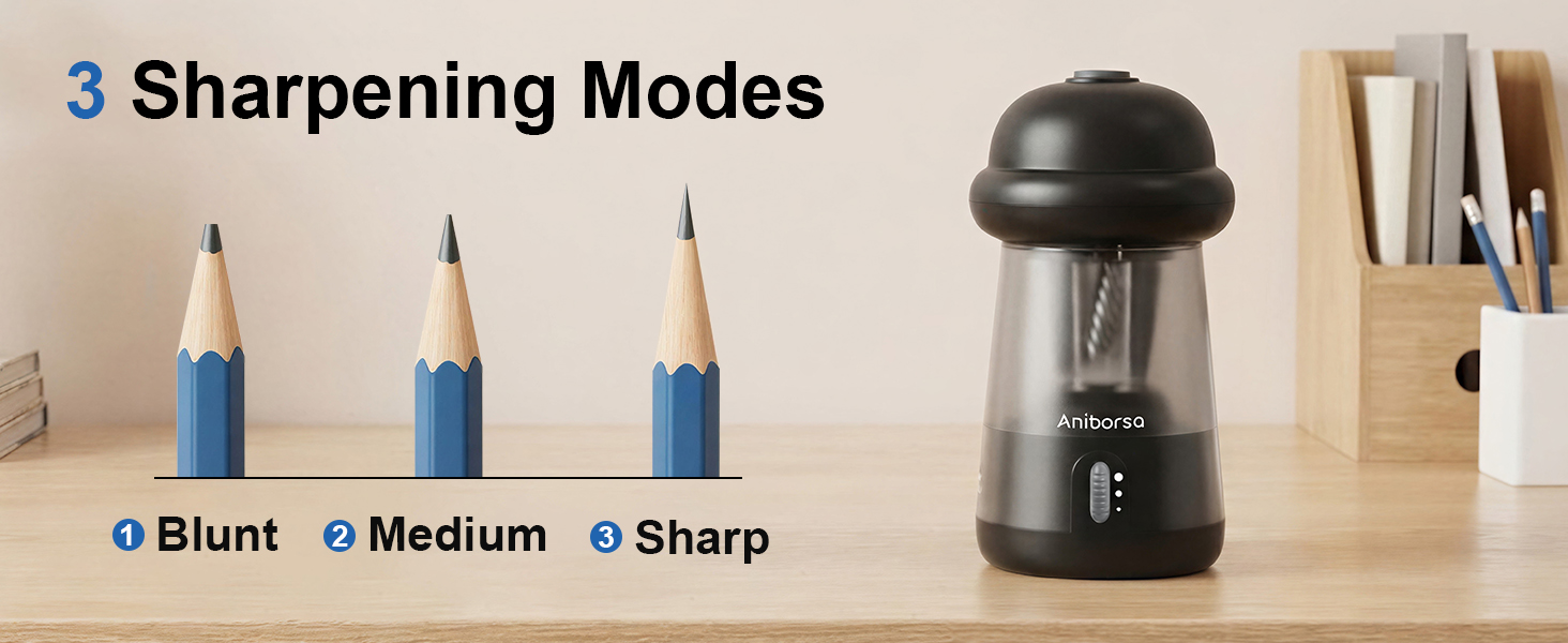 3 sharpening modes pencil sharpener