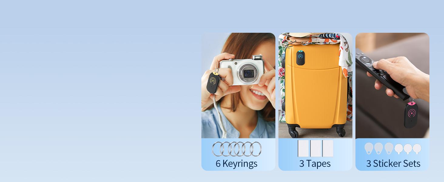 Esky Ultra Slim Key Finder, TV Remote Finders Locator with 80dB Sound 6 Receivers Wallet Trackers